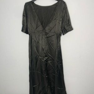 Modern citizen army green silk dress